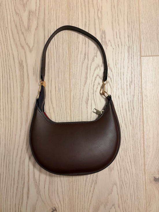 Handbags - 3/$20 Minimalist Brown Crescent Shoulder Bag Gold Hardware